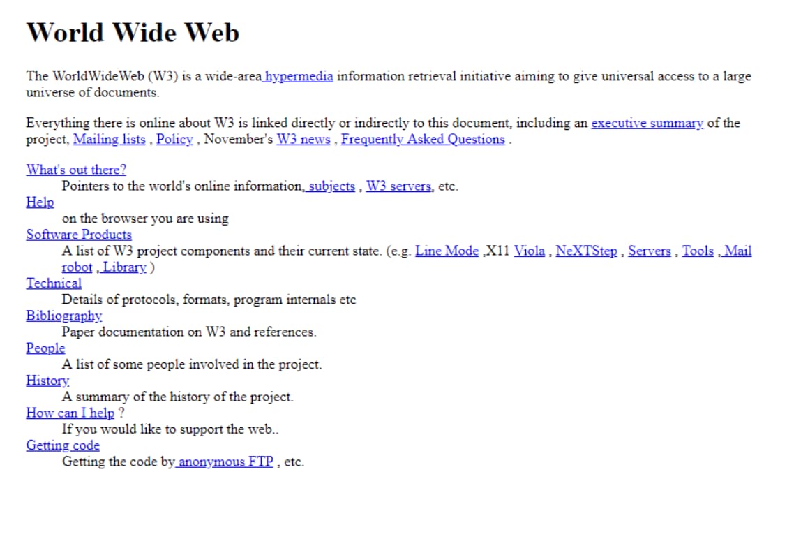 world's first website - World Wide Web The World Wide Web W3 is a widearea hypermedia information retrieval initiative aiming to give universal access to a large universe of documents. Everything there is online about W3 is linked directly or indirectly t